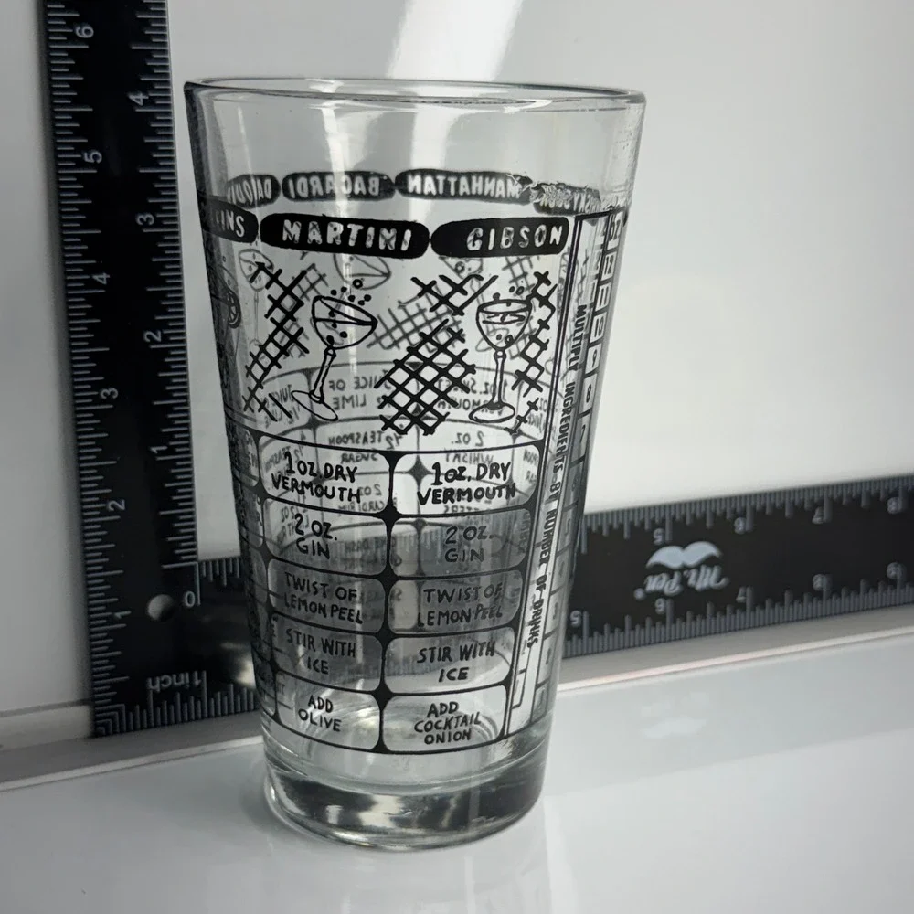 Cocktail Recipe‎ Glass Tumbler Bartender Drink Guide Pint Size